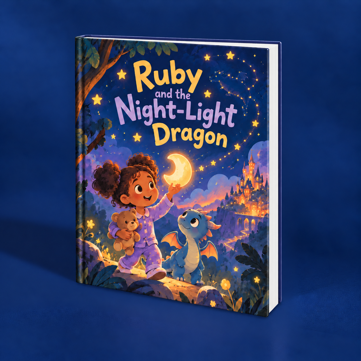 Ruby and the Night-Light Dragon personalized book mockup